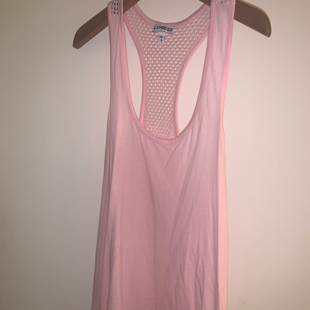 EXPRESS pink cotton mesh-back tank